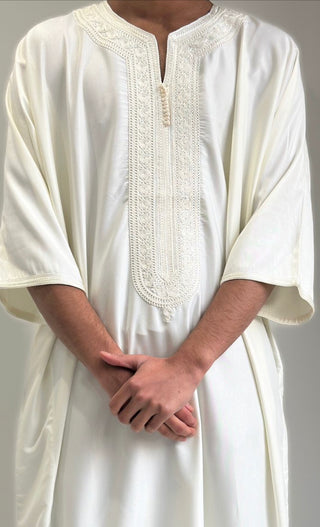 Enam’s Collection- Mens Moroccan thobe- Ivory White