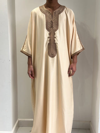 Enam’s Collection- Mens Moroccan thobe-Nude/Brown