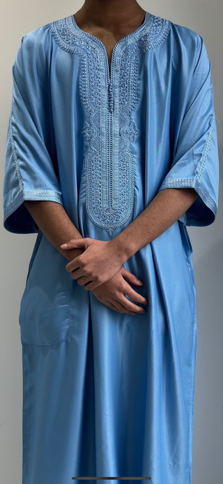 Samee’s Collection- Mens Moroccan thobe- Baby Blue