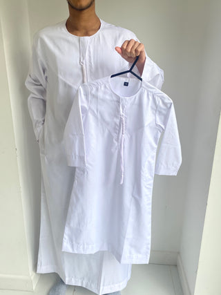 Zakariya’s Collection- Cotton Emirati Jubba- White