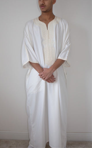 Samee’s Collection- Mens Moroccan thobe- Ivory White